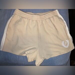 PINK Victoria's Secret Cream Athletic Shorts with Elastic Waistband